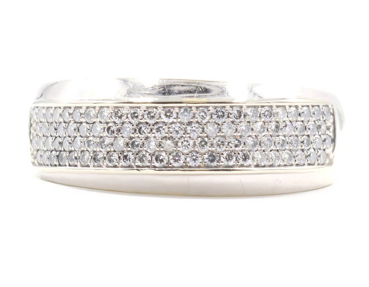 0.50 ctw Round Cut Lab Grown Diamond 4 Row 10KT White Gold Band Ring by KRIS