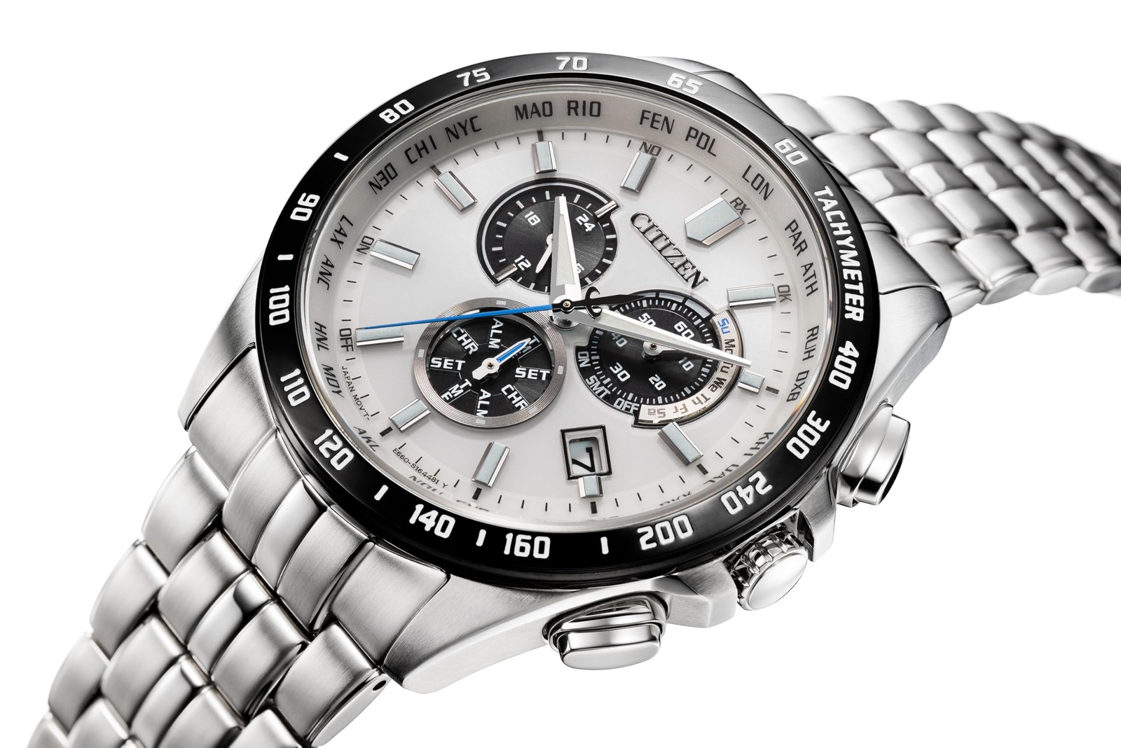 CITIZEN CB5874-90A Watch Eco Drive Radio Direct Flight Chronograph Men’s Silver