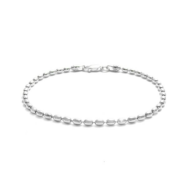 925 Sterling Silver 2mm Oval Rice Bead Chain Necklace or Bracelet 230 Gauge