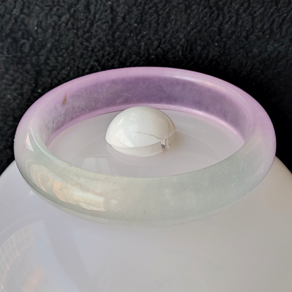Certified Ice Lavender 65-66mm Natural Burma Jade jadeite Big Bangle Bracelet