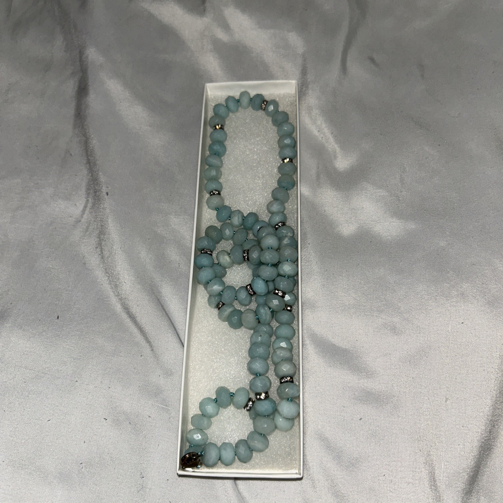 Dillards 14” Amazonite Turquoise Faceted Roundel Beads Necklace