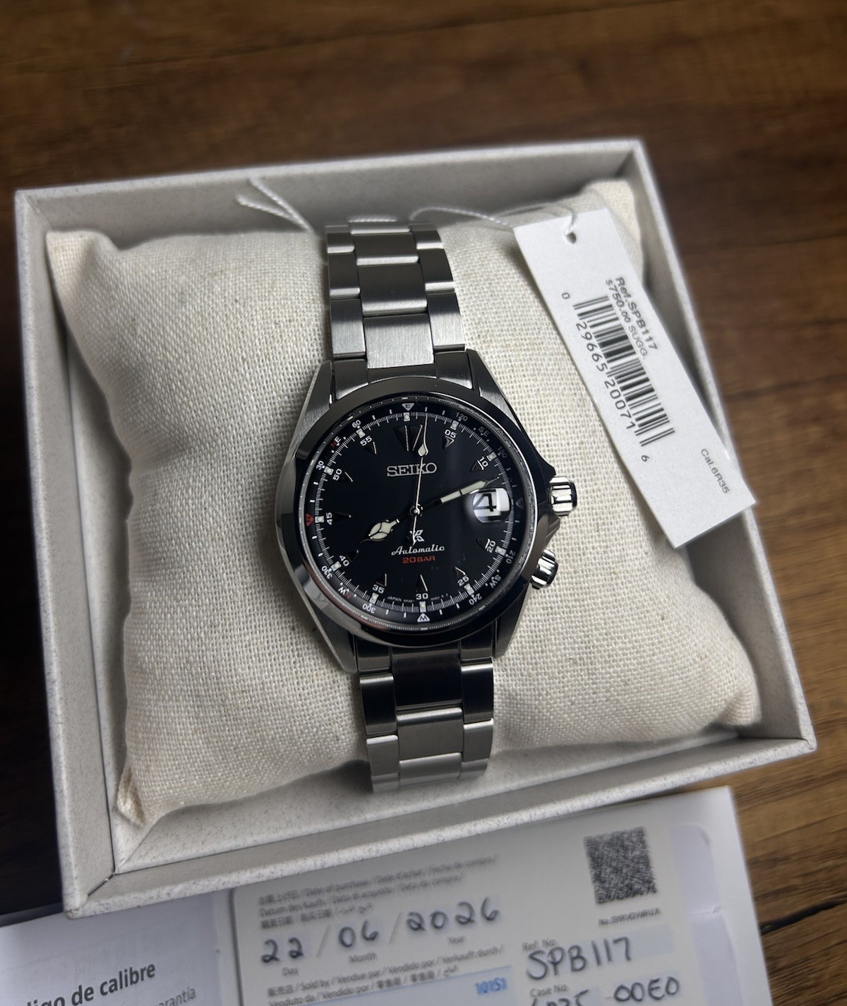 Seiko Alpinist Black Dial “Shark Tooth” SPB117 [New w/ Box and Papers]