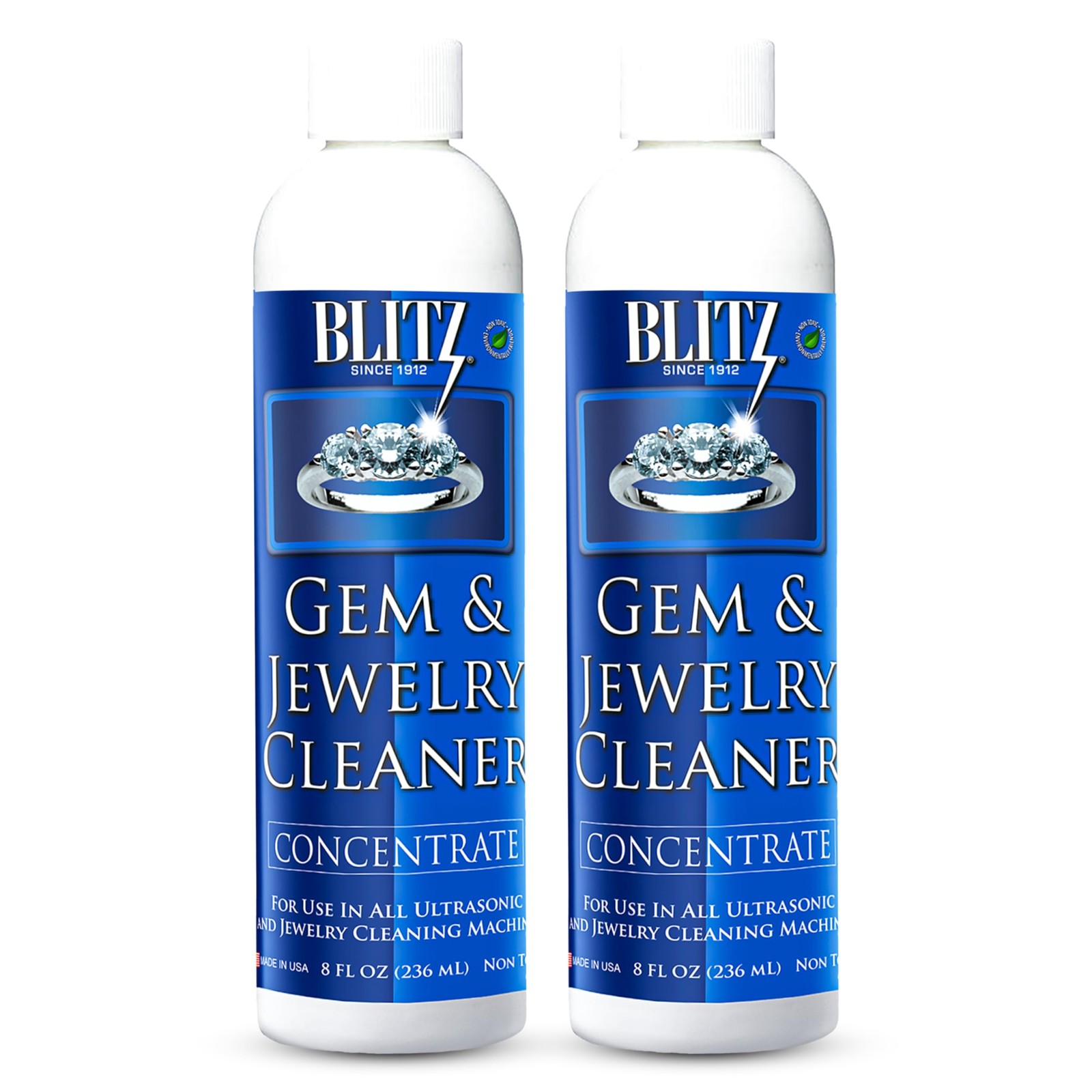Gem & Jewelry Cleaner Concentrate for ultrasonic machines 8oz 2 Pack