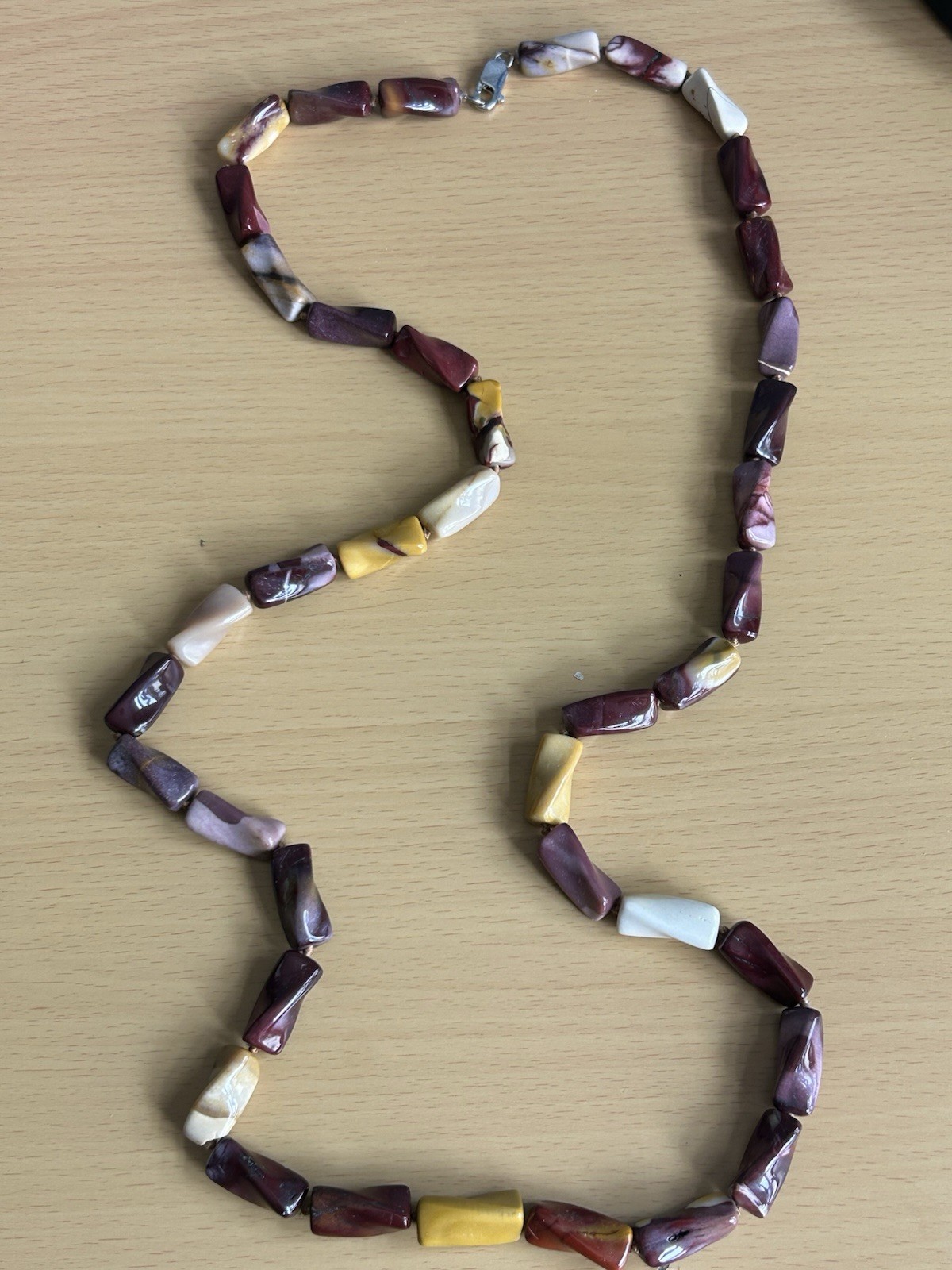925 Silver Statement Modernist Agate Necklace 92 Cm Long / Stunning/ Signed