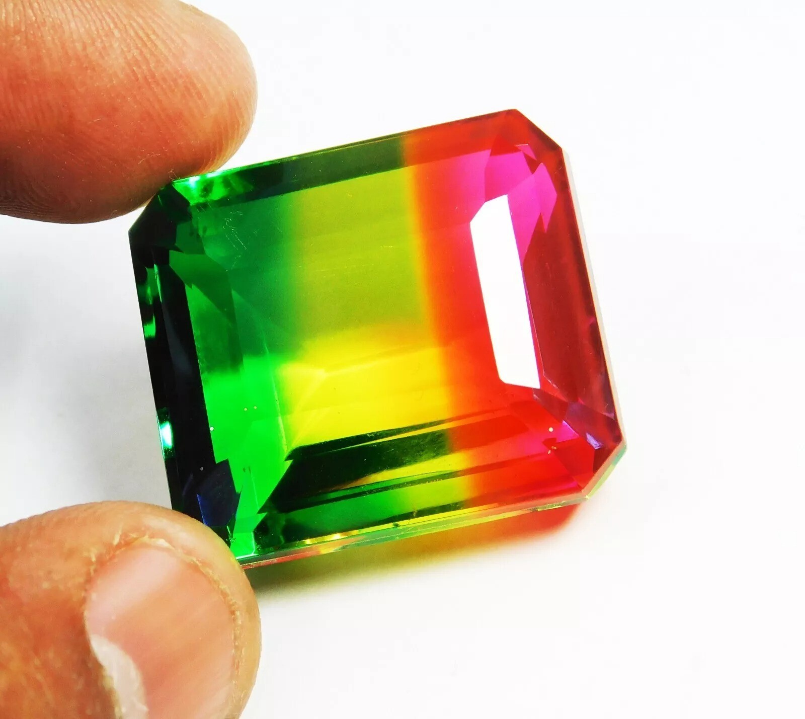 Watermelon Tourmaline Emerald Top Quality 76-78 Ct Natural Certified Gemstone