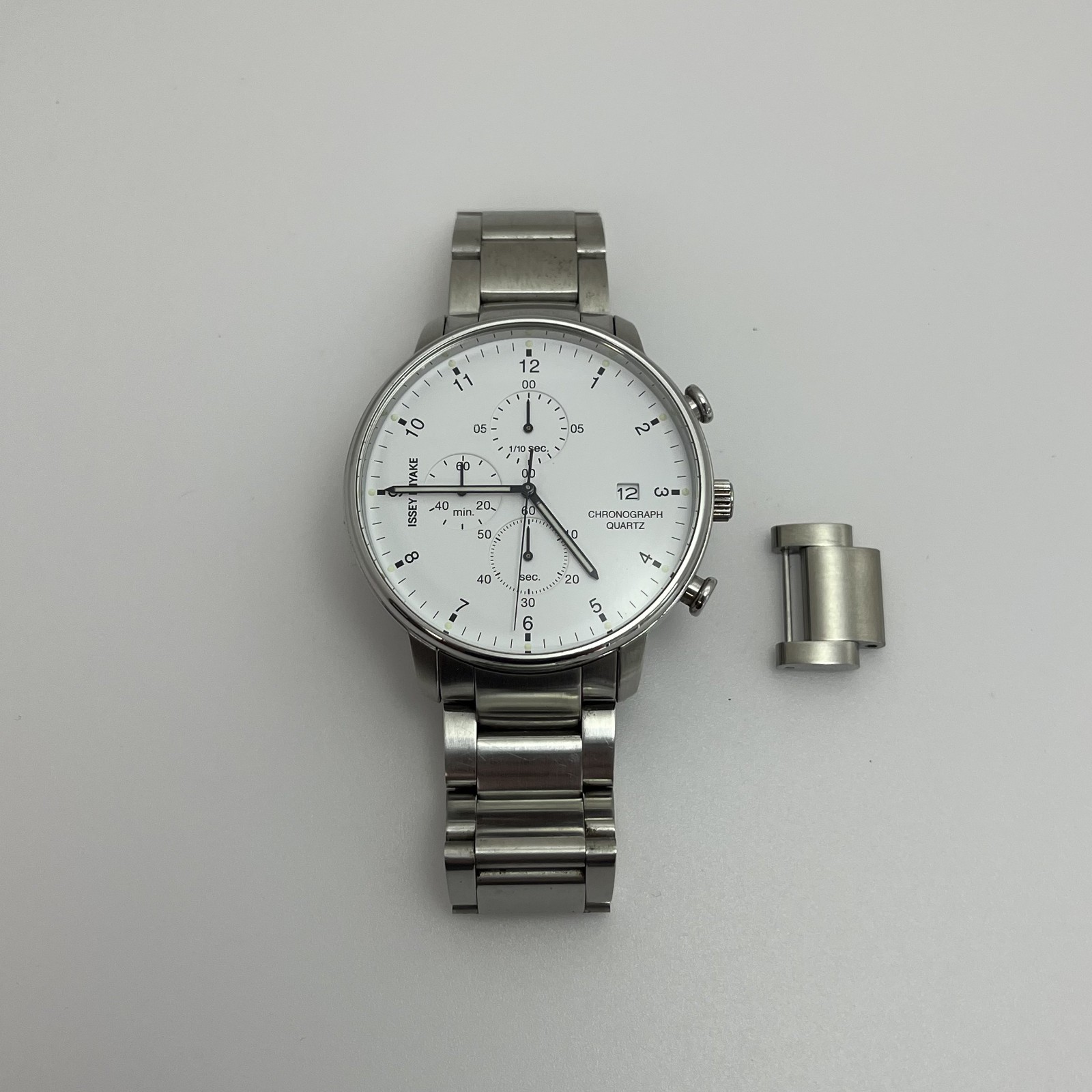 Seiko Issey Miyake C by ICHIRO IWASAKI Qz White Dial SS Band Watch Japan#506B