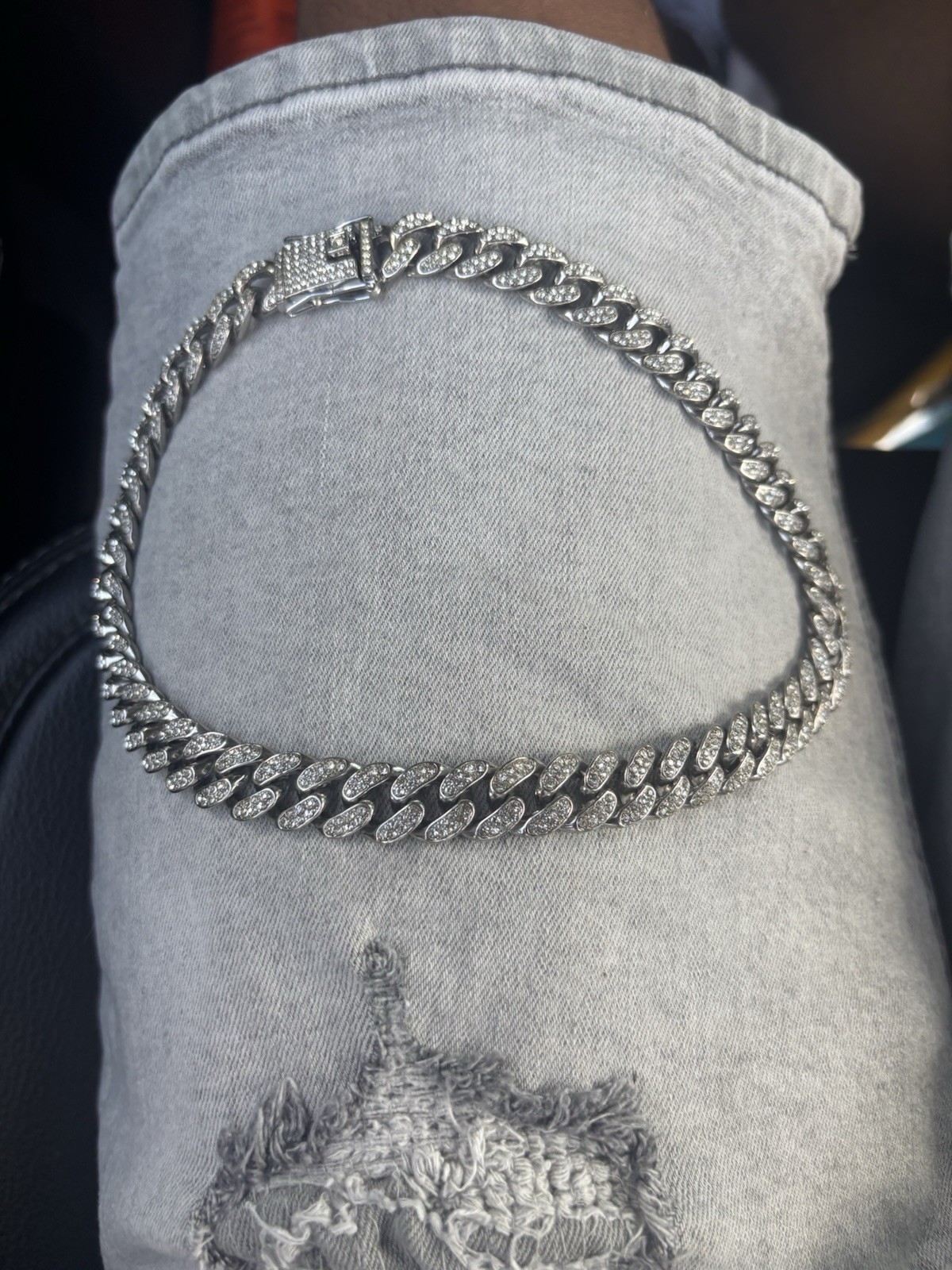 18k Silver Cuban Link Chain 20 Inches 10mm