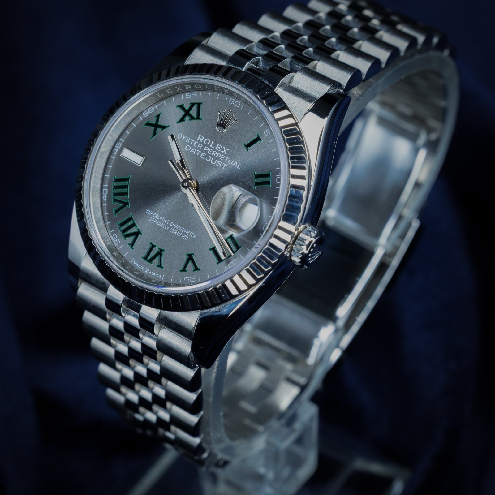 2025 Rolex Datejust 126234 36mm Wimbledon Dial Fluted Bezel Jubilee Bracelet B&P