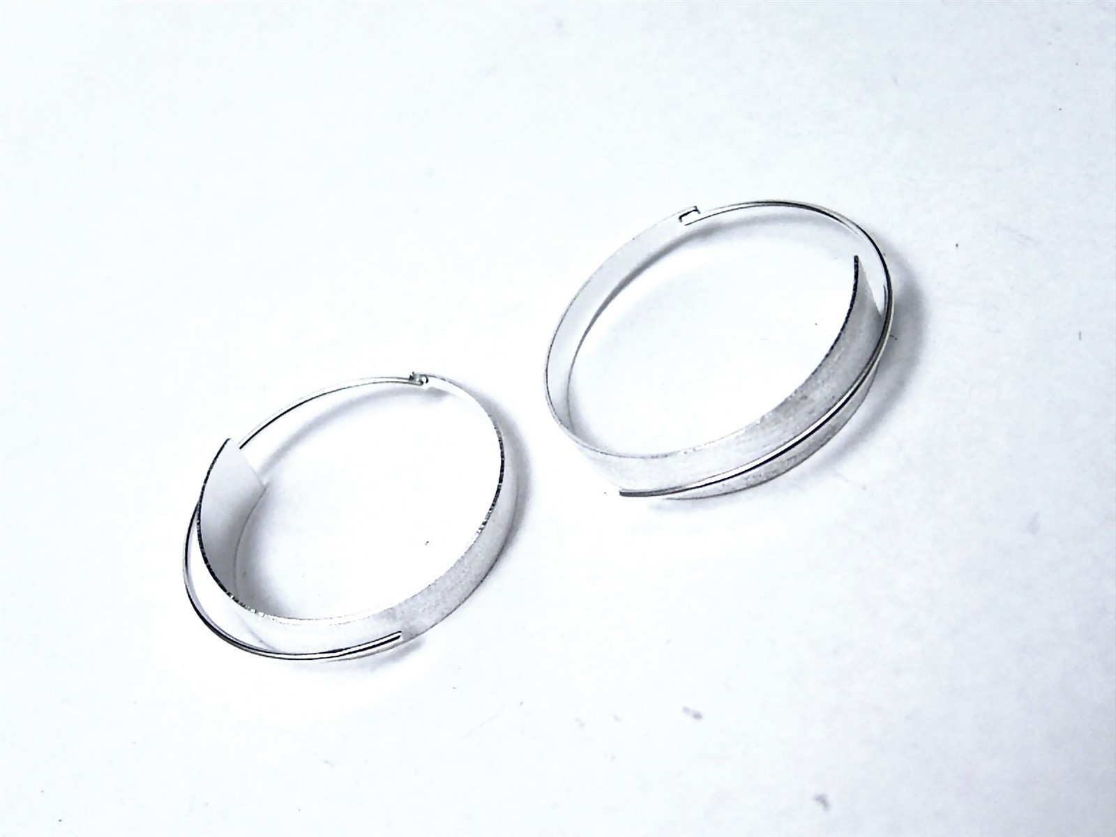 Handmade Sterling Silver Hoop Earrings Matt Finish 1 inch Threader