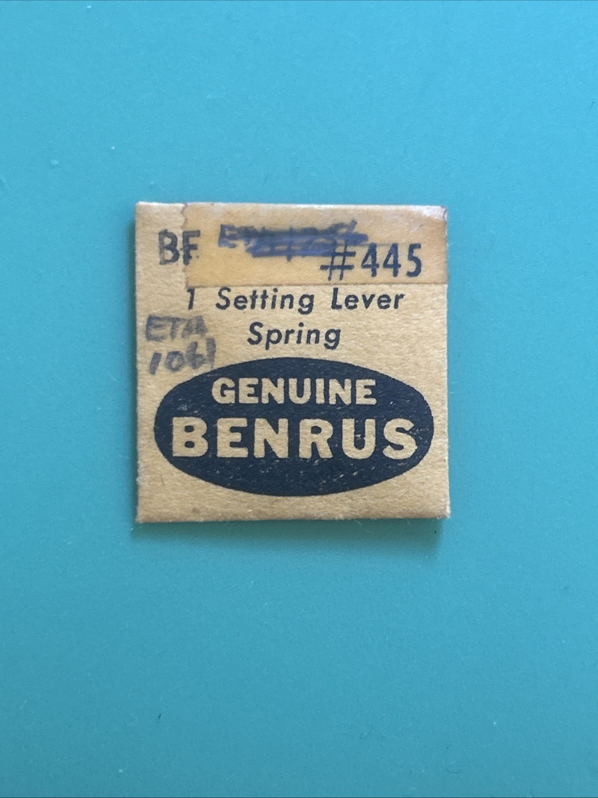 Benrus Parts – Balance Staff, Hour Wheel, Setting Lever Springs, Winding Stems