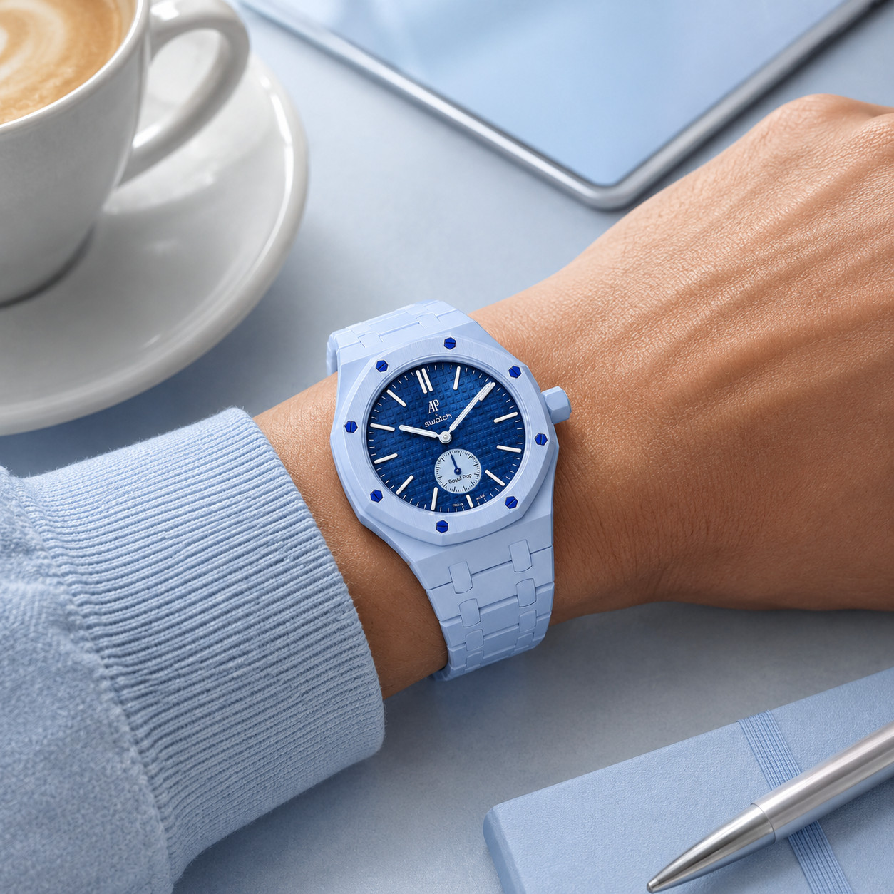 Bioceramic Case Ceramic Band ROYALPOP SWATCH x AP Collab Watch Mod Kit
