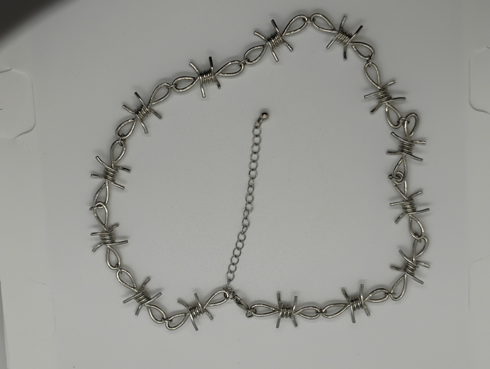 Punk Rock Emo Gothic Biker Silver Barbed Wire Bramble Chain Choker Necklace