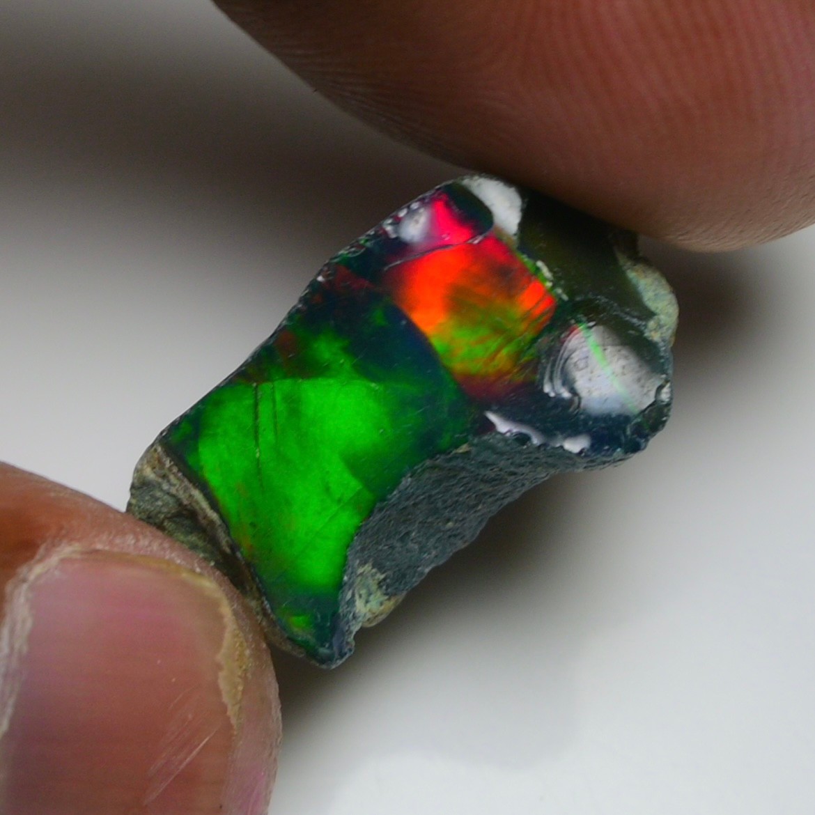 Jewelry Grade Black Opal Rough 13.90 Cts, Natural Ethiopian Raw, Neon Fire Opal