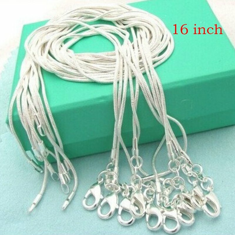 Lot 5/10Pcs 925 silver-plate 1MM Snake Chain Necklace For Pendant 16-24inch AAA