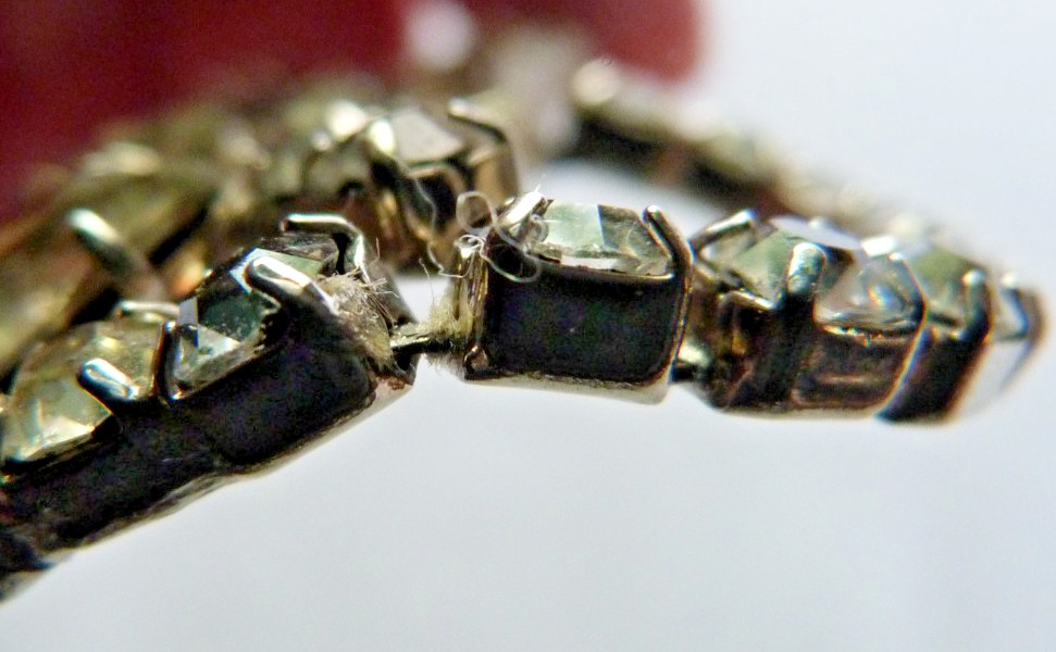 VTG Rhinestone Leaf Brooch 2 1/2 inches long “SEE DESCRIPTION”