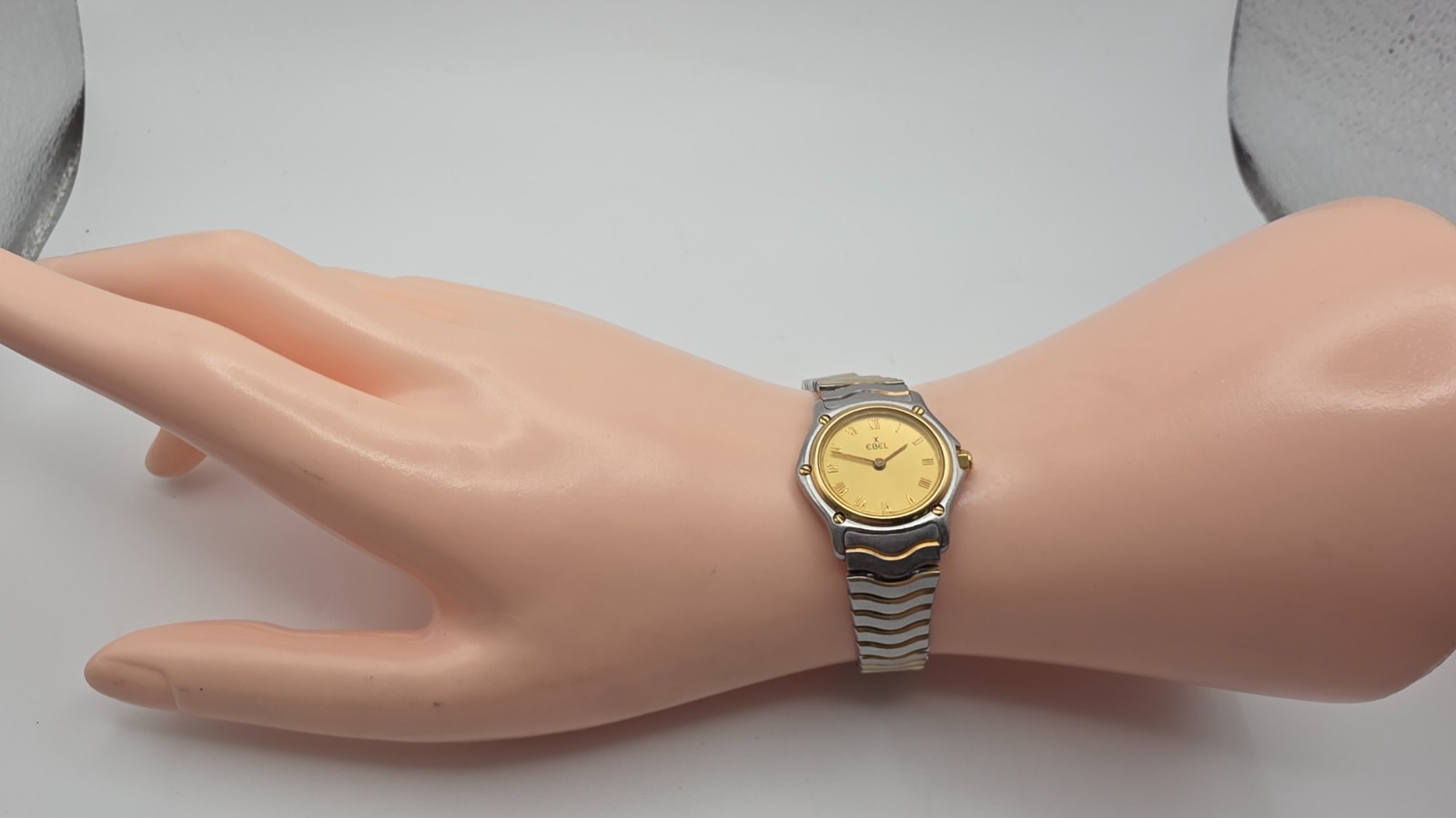 Ebel Classic Wave Lady’s St.Steel/Gold Bracelet Watch with 18ct Gold Bezel.