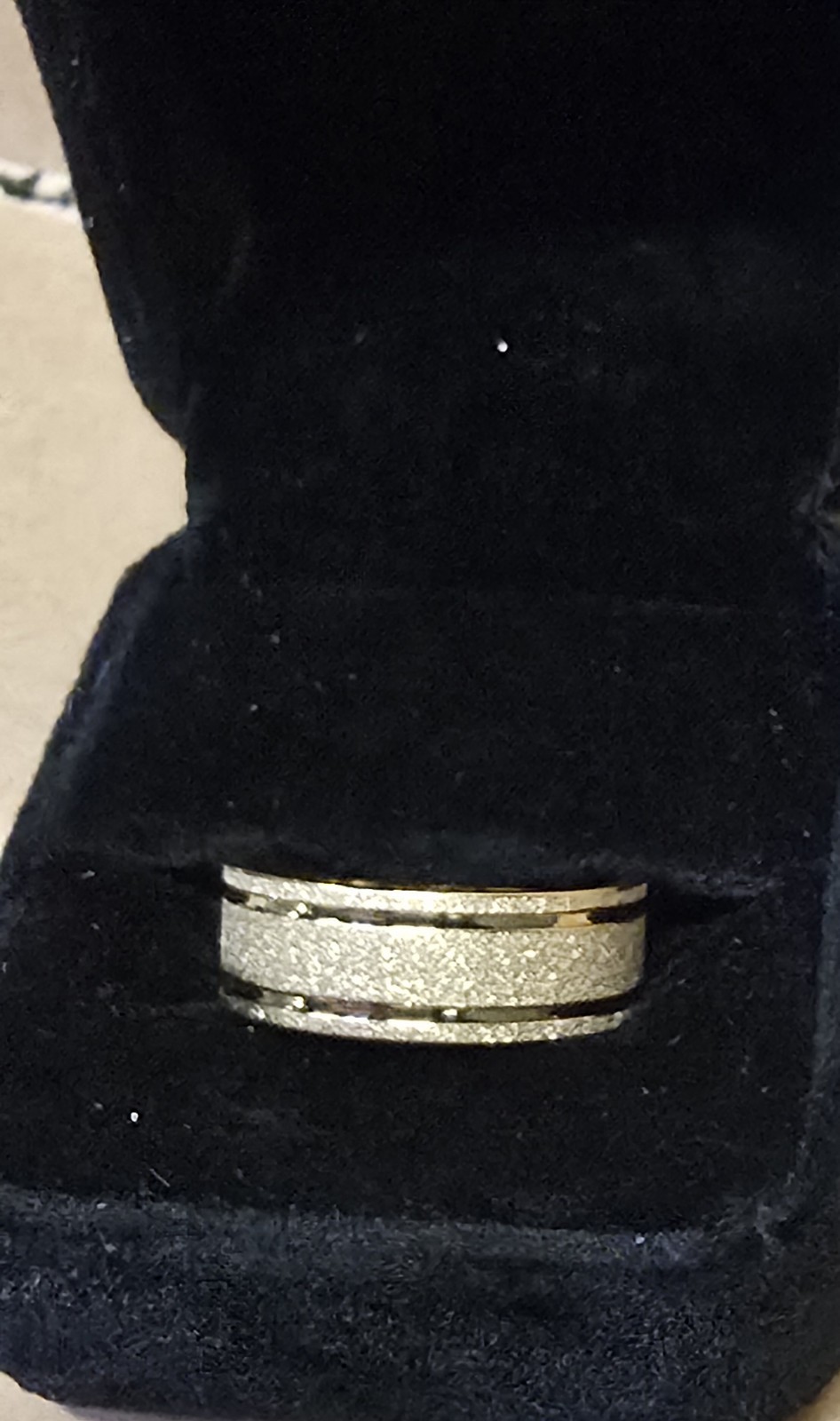 Gold Tungsten Wedding Band Ring Men Sandblasted Frosted Groove Size 10 8mm