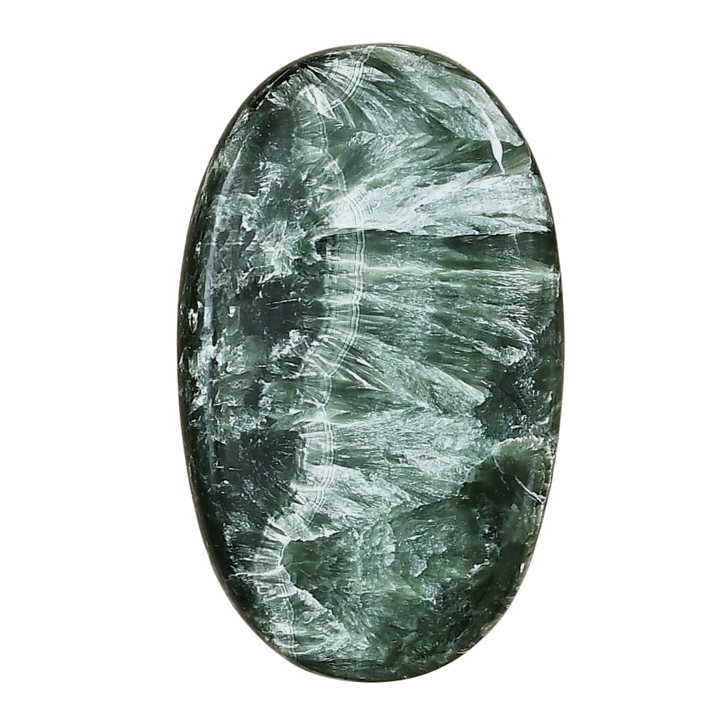 Natural Russian Seraphinite 42.3×25.7×5 mm Oval Polished Gemstone LS02280-35