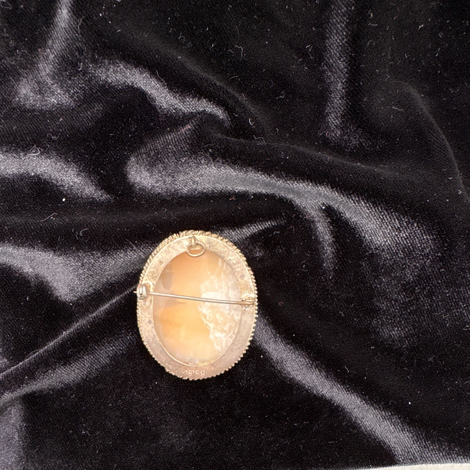 Victorian Sterling Silver Carved Shell Cameo Pendant Brooch Pin