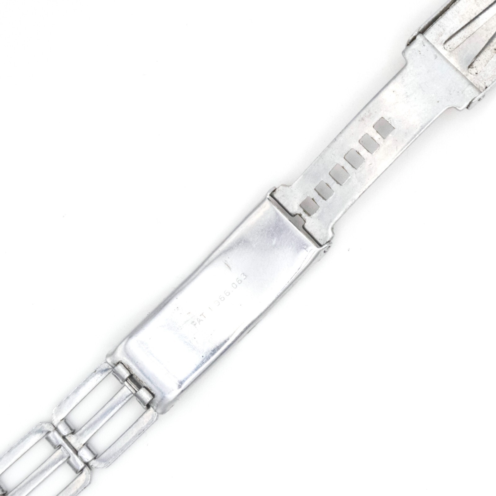 Vintage 17.0 mm Art Deco style open link wristwatch bracelet w/four-part clasp