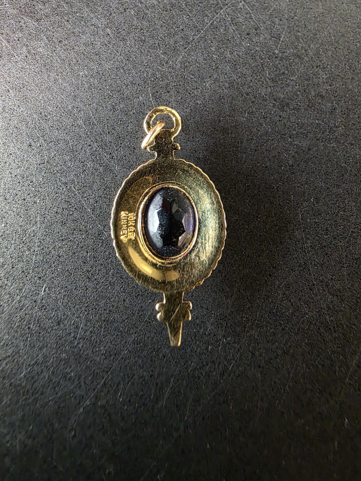 Vintage Dobbs Ferry High School NY Kinney 10k G.F. Blue Oval Charm Pendant