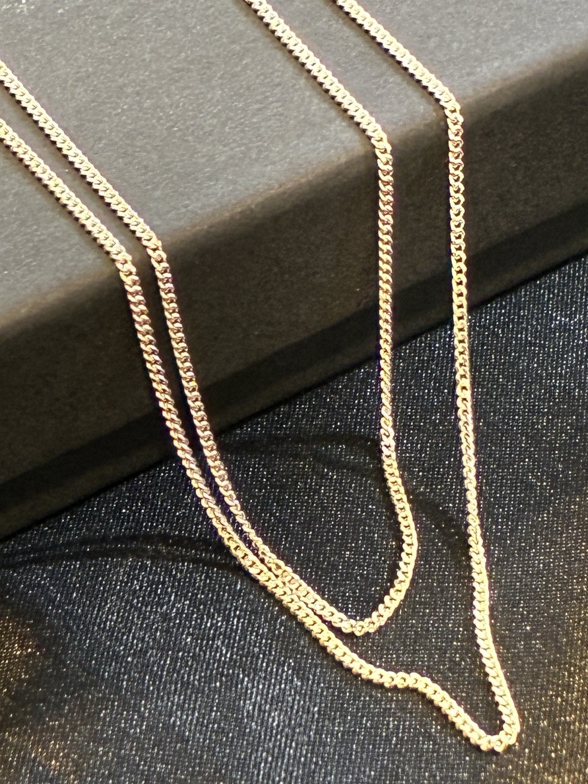 NEW 925 Sterling Silver Super Flat Curb Chain Necklace 1.2mm 22″ Italy Men Women