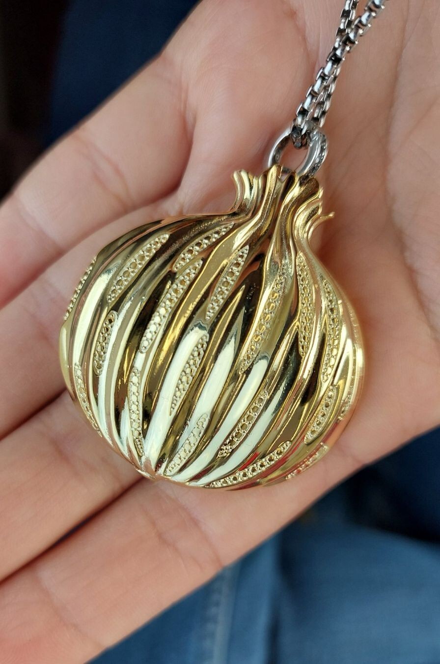 Pomegranate Fruit Hand Made Designer Pendant 925 Sterling Silver Collectable