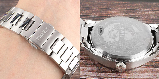 Timex Waterbury TW2T70800 Silver Day Date Stainless Steel Men’s Watch 42mm 50M