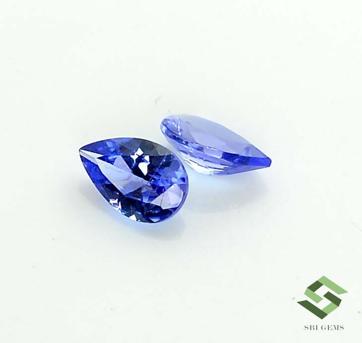 6×4 mm Certified Natural Tanzanite Pear Excellent Cut Pair 0.82 Cts Loose Gems