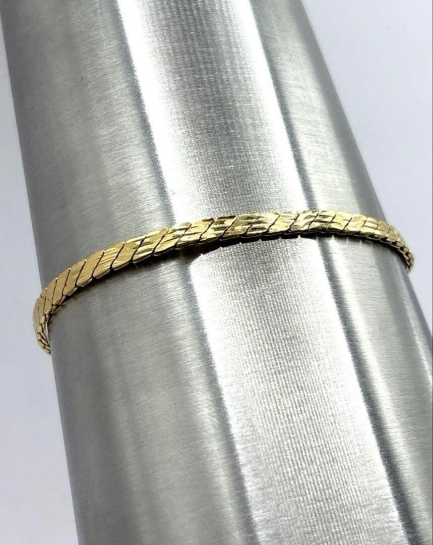 GIVENCHY Gold Chain Bracelet Vintage Men Fashion Jewelry 180cm Excellent