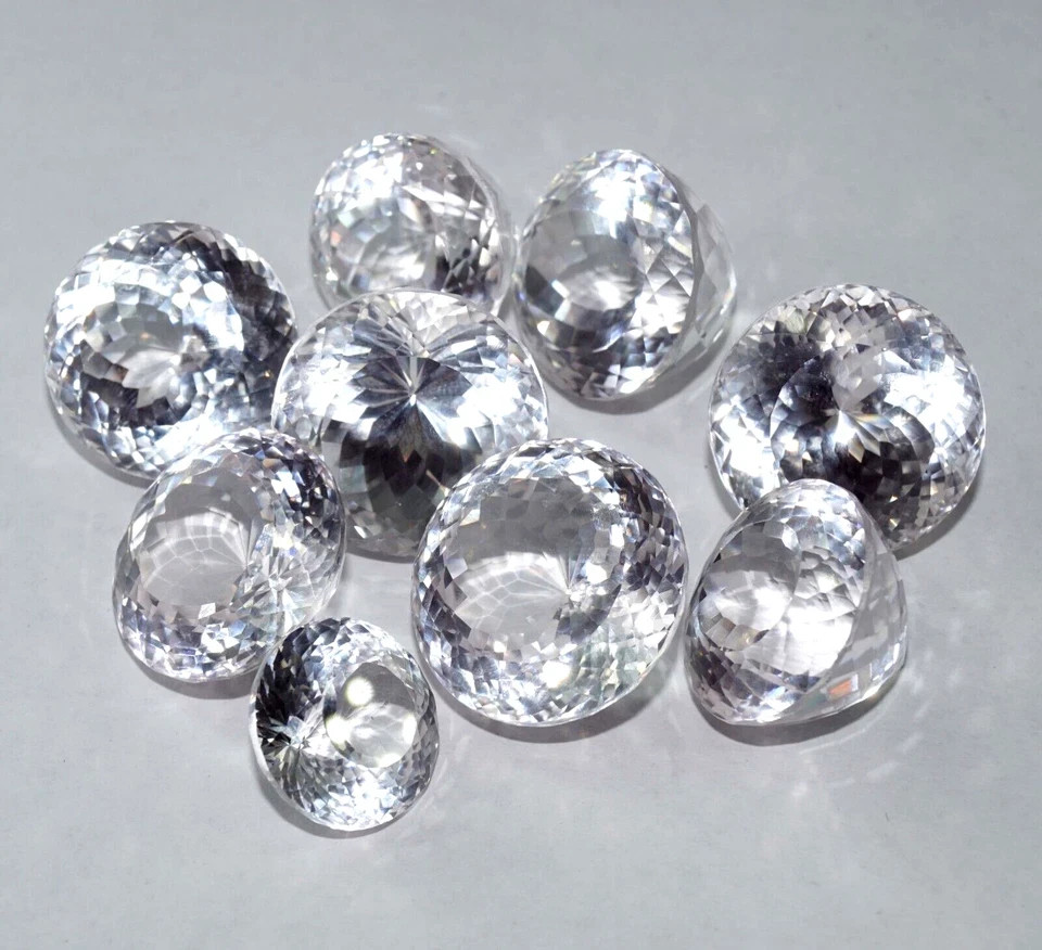 250ct Natural White Sapphire 20-30pcs Round Size AGL Certified Gem Set