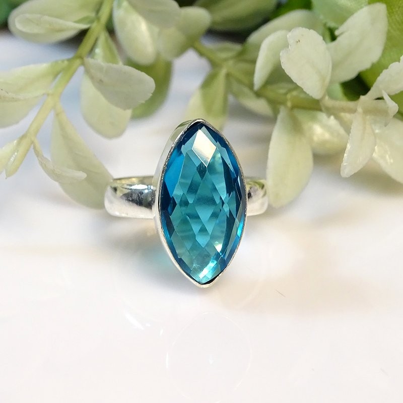 Indicolite Tourmaline 925 Sterling Silver Marquise Gemstone Gift Ring 8″ PG 2863