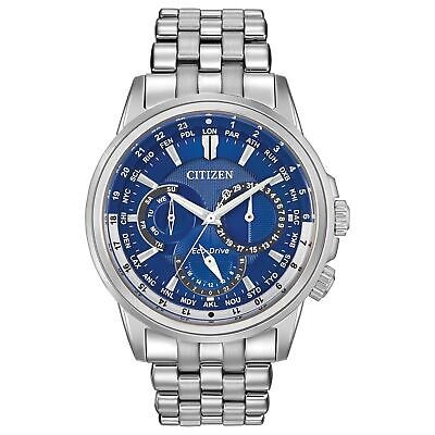 Citizen BU2021-51L Men’s Eco-Drive Calendrier Blue Dial 44 mm Watch MSRP $550