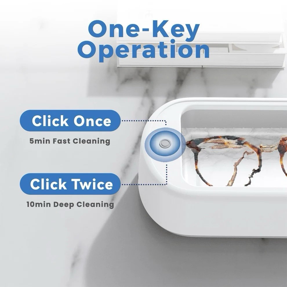 Ultrasonic Jewelry Cleaner Portable Machine for Rings, Watches & Eyeglasses