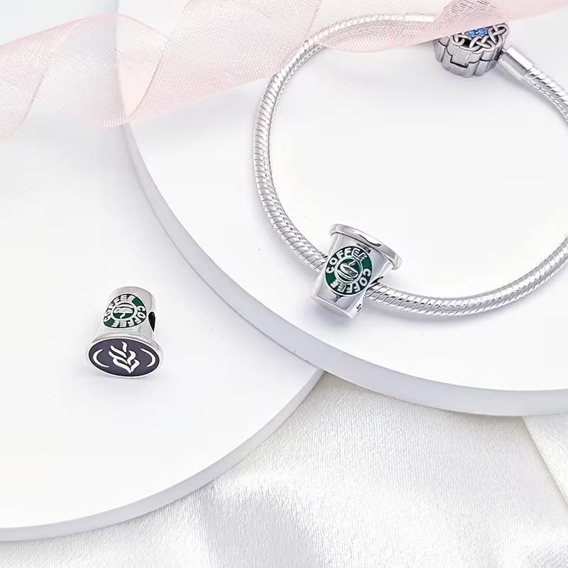 NEW COFFEE CUP Spacer Bead European Charm for Bracelets etc.