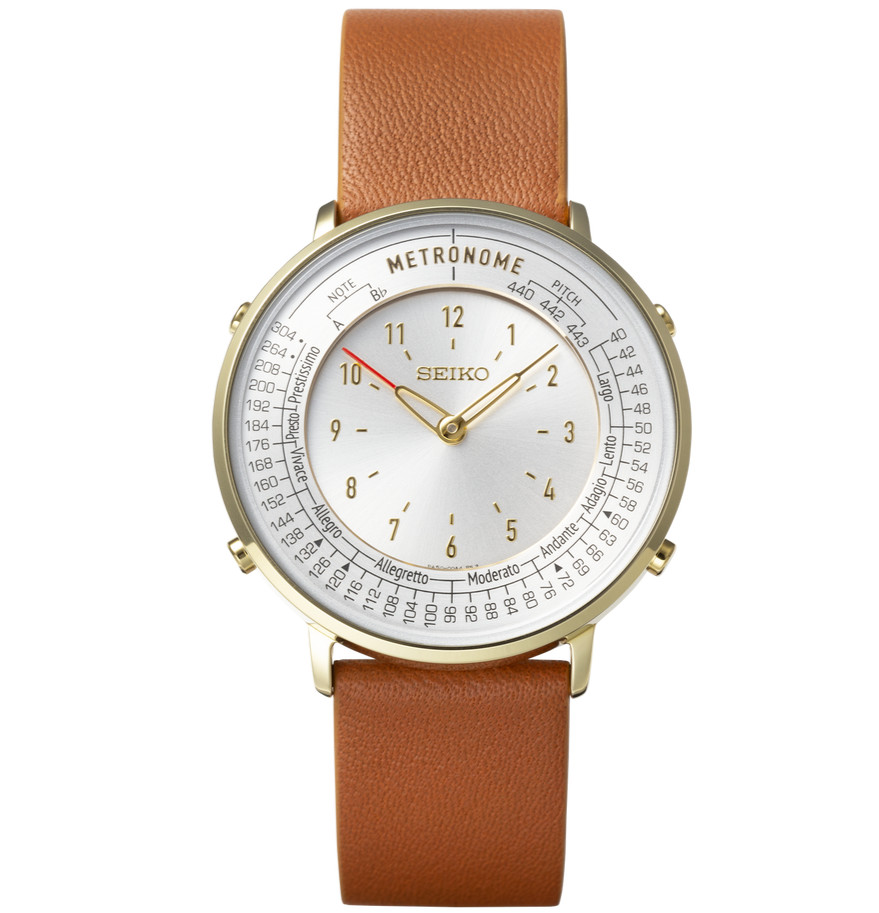 SEIKO SMW003A Metronome Watch Standard Line Calf Band Camel 36.5mm
