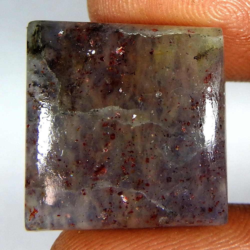 22.35 Cts. Natural Iolite Sunstone Fancy Cabochon 19x18x5 Loose Gemstone