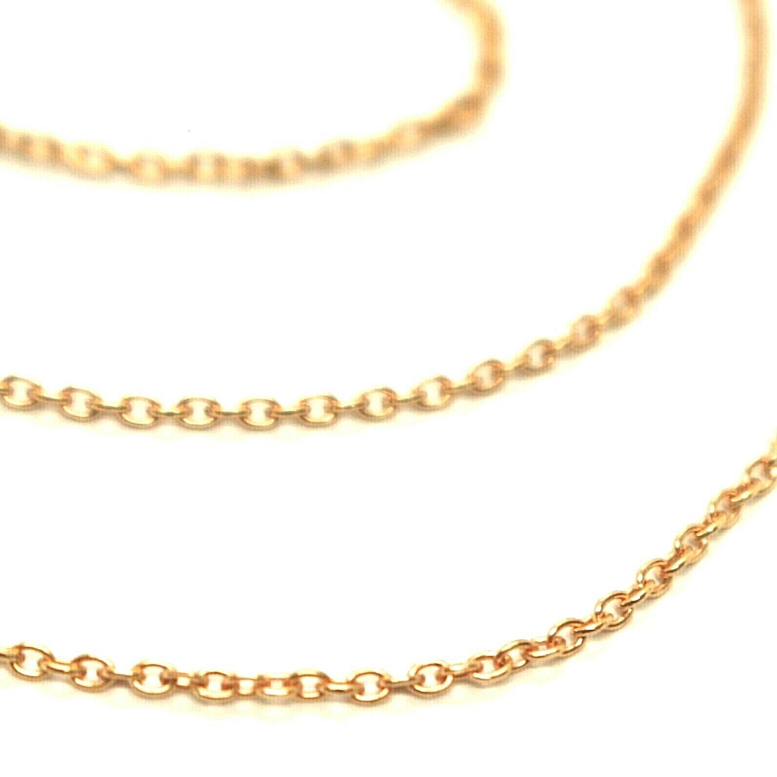 18K YELLOW GOLD CHAIN 1.0 MM ROLO ROUND CIRCLE LINK, 15.7 INCHES, MADE IN ITALY