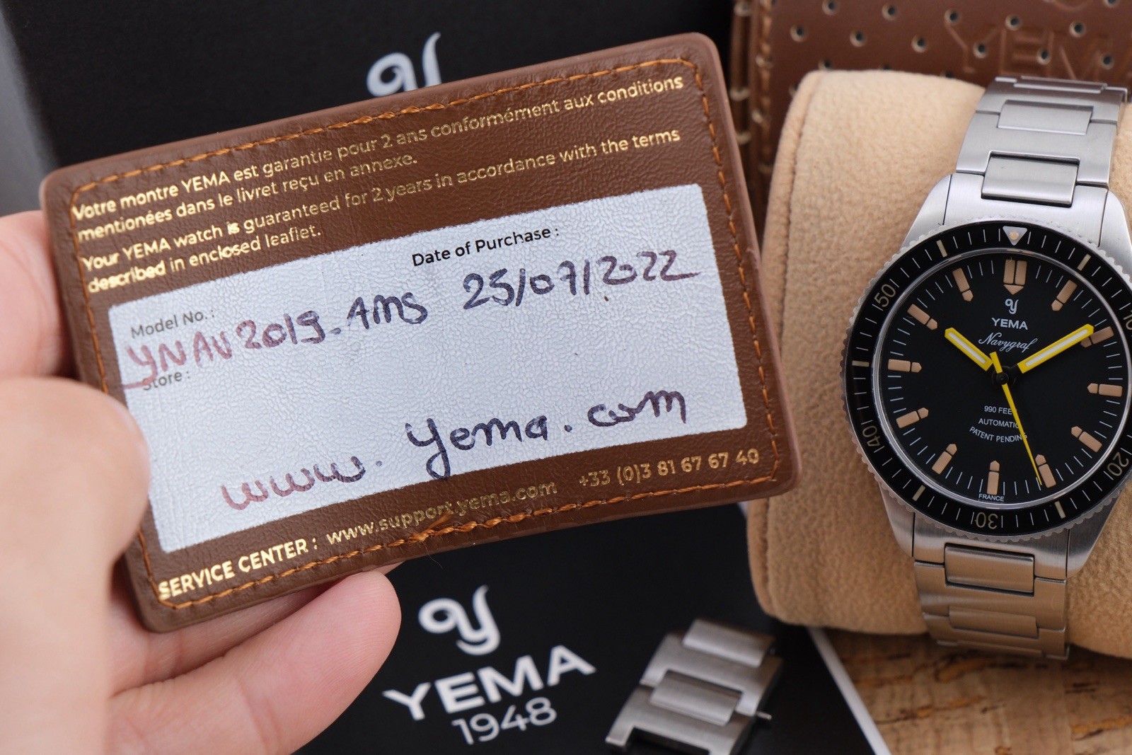 Yema Navygraf Heritage YNAV2019-AMS 300m Diver.No Date. Full Set Clean 7.5” 2022