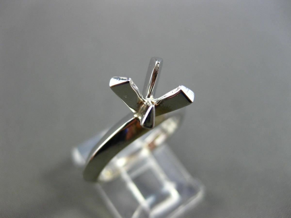 ESTATE 14KT WHITE GOLD 3D TENSION SOLITAIRE SEMI MOUNT ENGAGEMENT RING #24580