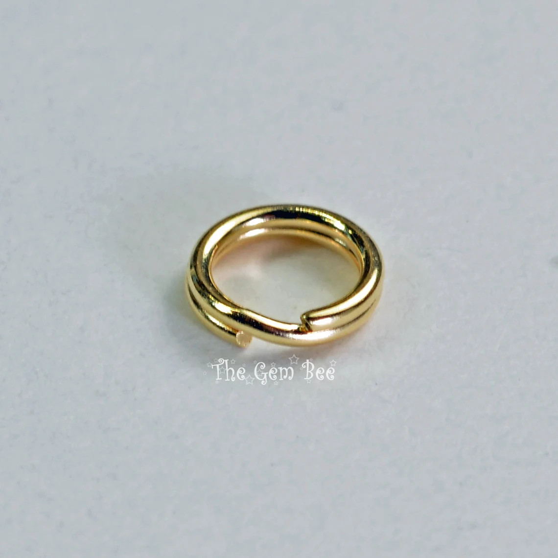 5MM 14K Solid Yellow Gold Key Rings Split Jump Rings Variable (1) or (5)