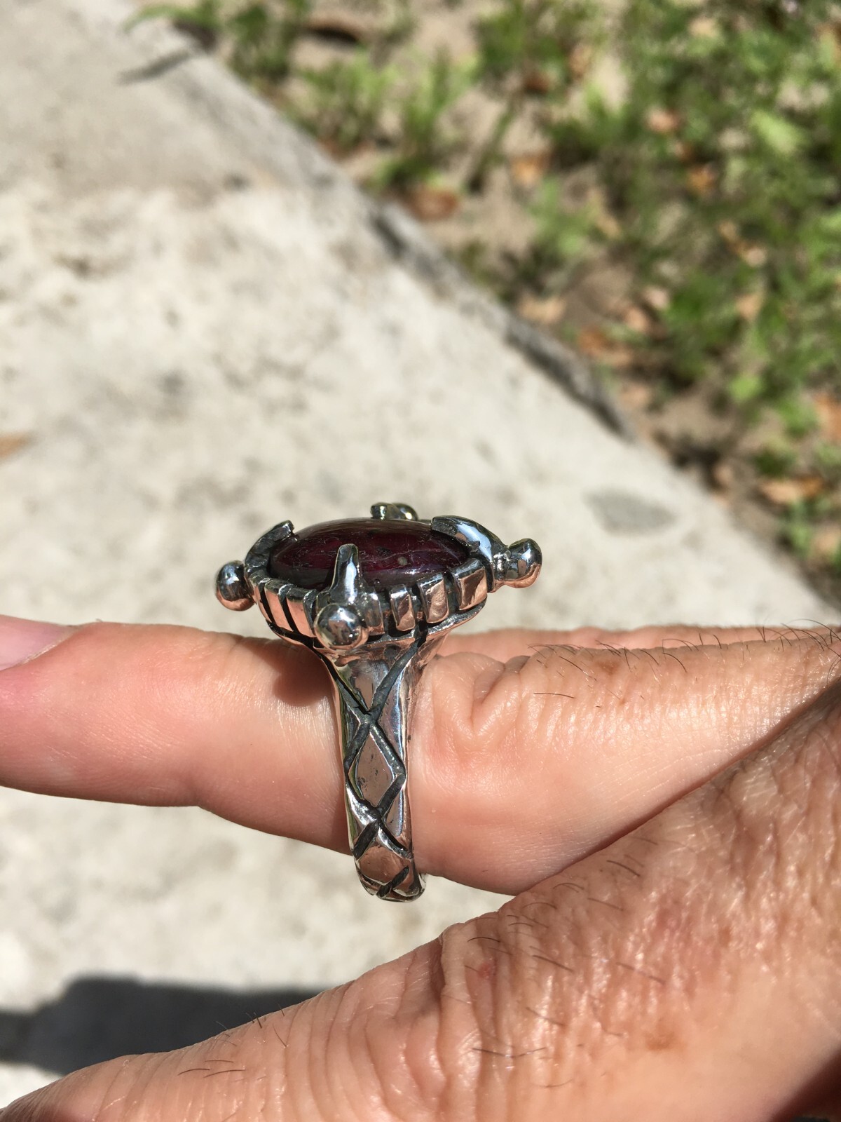 star sapphire Ruby ring Templer masonic style -size 8.5–100% authentic!