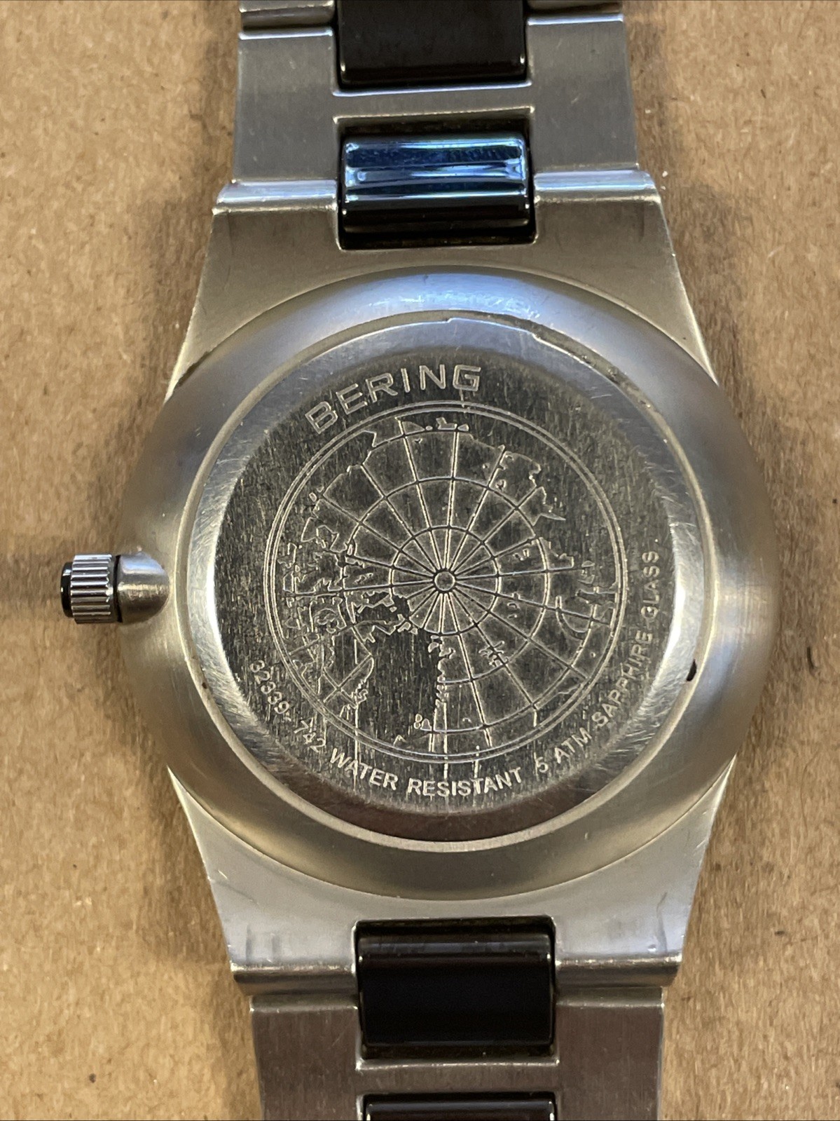 (Z313) Bering Ceramic 32339-742 Men’s Watch Black Dial Ceramic & Stainless Steel