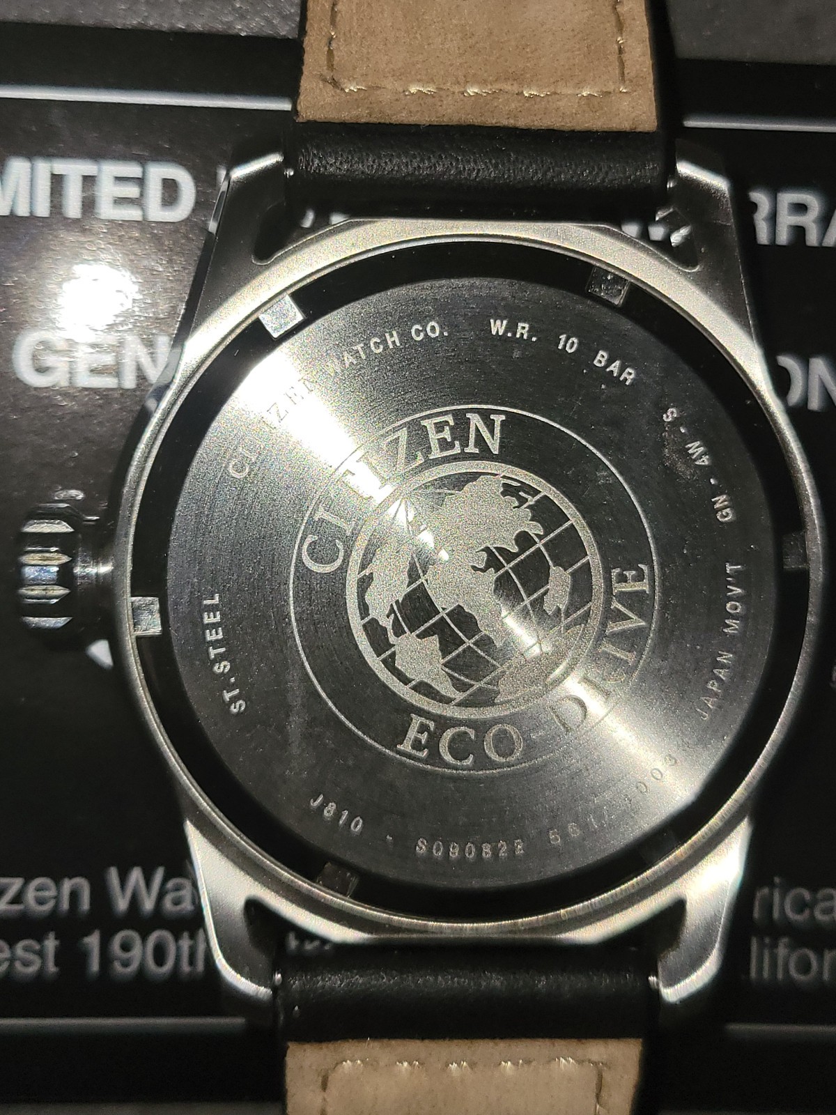 Citizen Eco-Drive Men’s AW1361-01E Sport Stainless Steel Watch with Leather Band