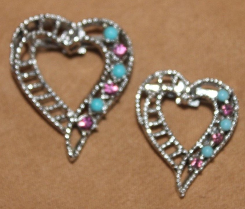 Signed Gerry’s Vintage Pair of Heart Brooches, Pins -Small & Large Sizes
