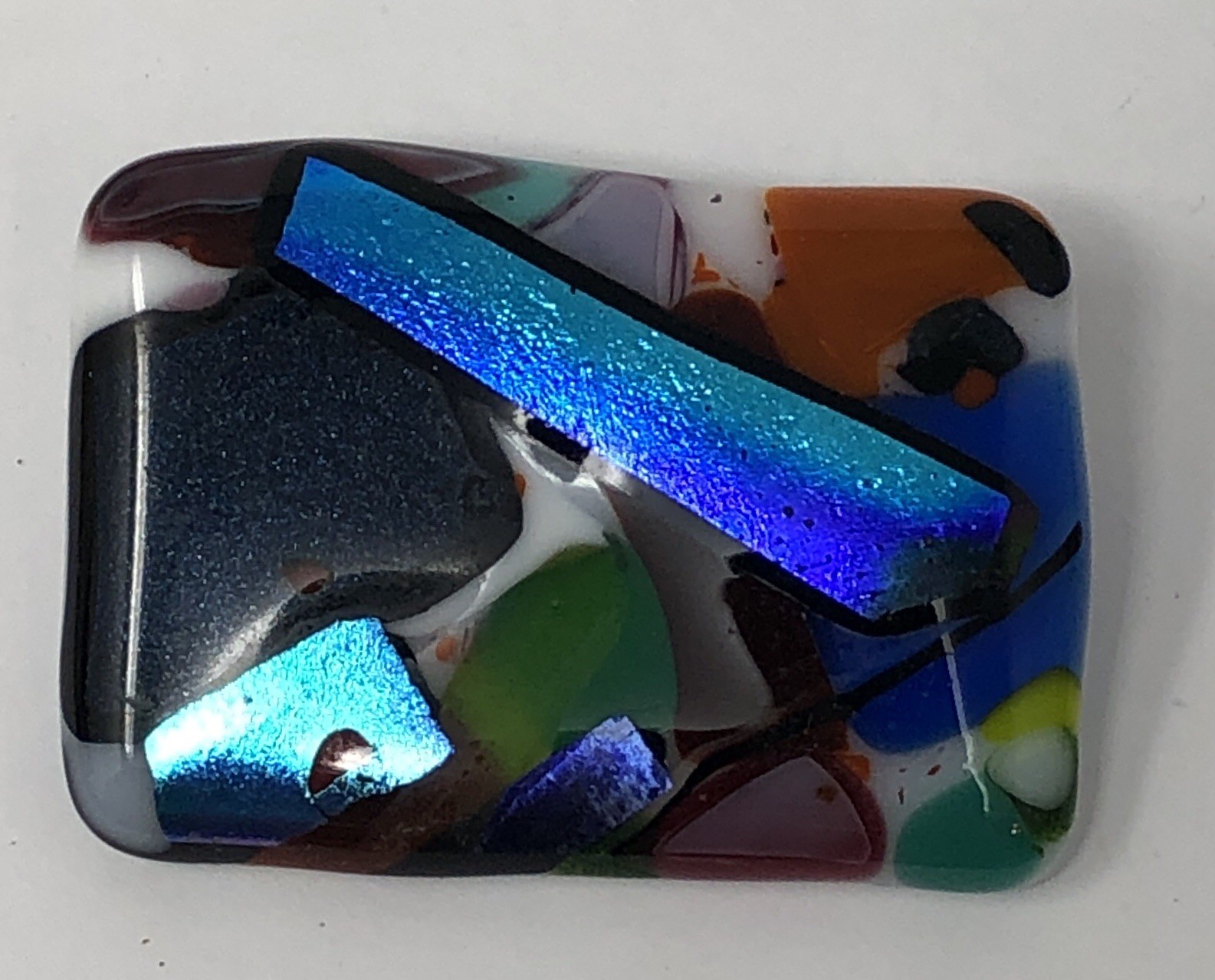 Dichroic Glass Brooch Pin Handcrafted Artisan