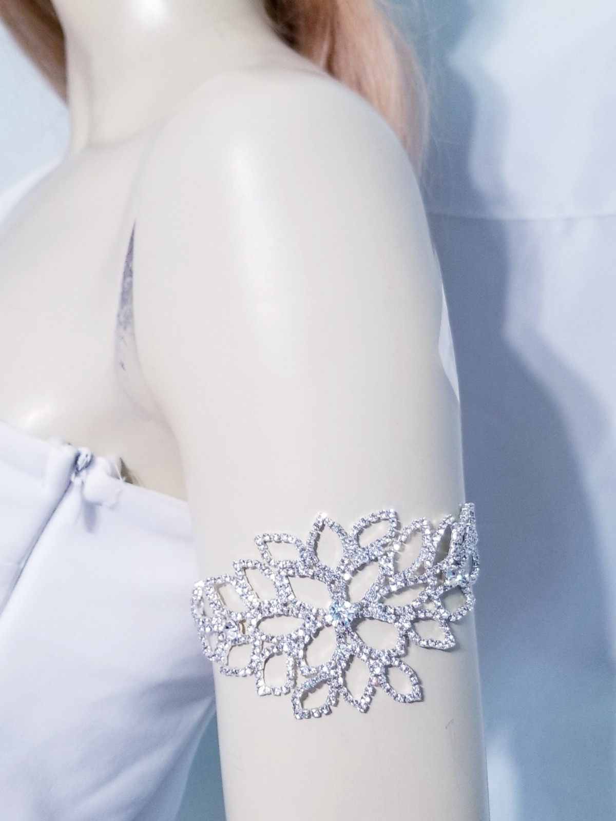 Rhinestone Anklet Bracelet Austrian Crystal Stage Beach Body Jewelry Silver 1x