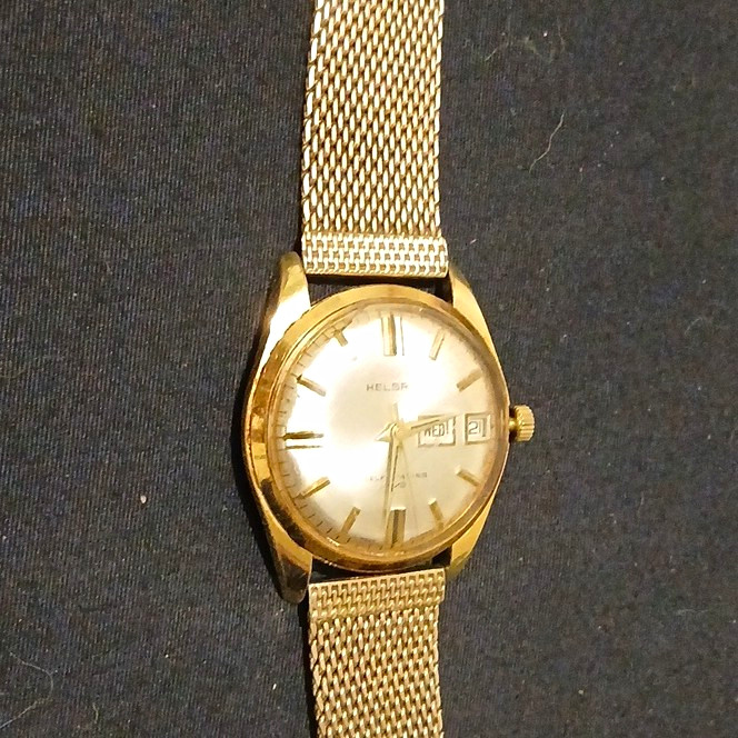 Helbros Selfwinding Men’s Auto Day/Date Gold Tone 10k GF Working Order