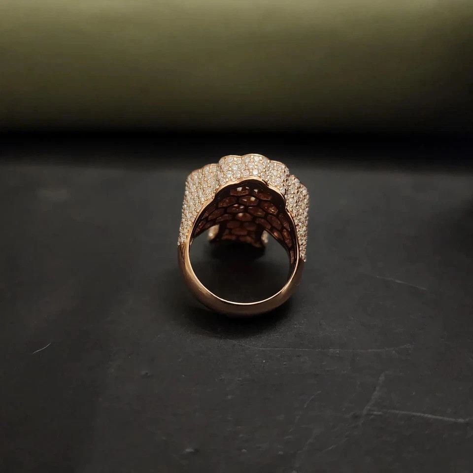 5TCW Baguette Lab Created Diamond 14k Rose Gold Plated Men’s Custom Cross Ring
