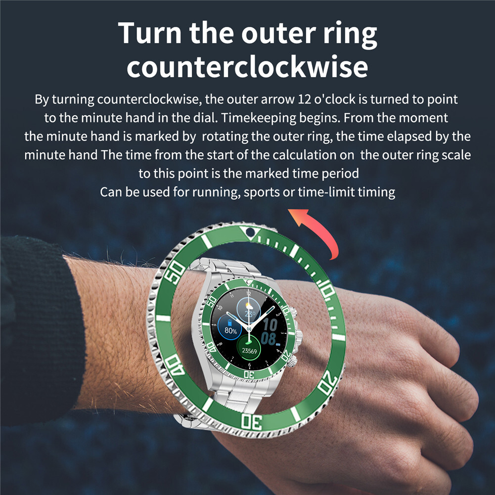 Men Smart Watch Luxury Sports Wristwatch Bluetooth Stainless Steel Smartwatch